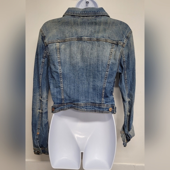 H&M Denim & Denim S Denim Jacket Distressed - Picture 2 of 4